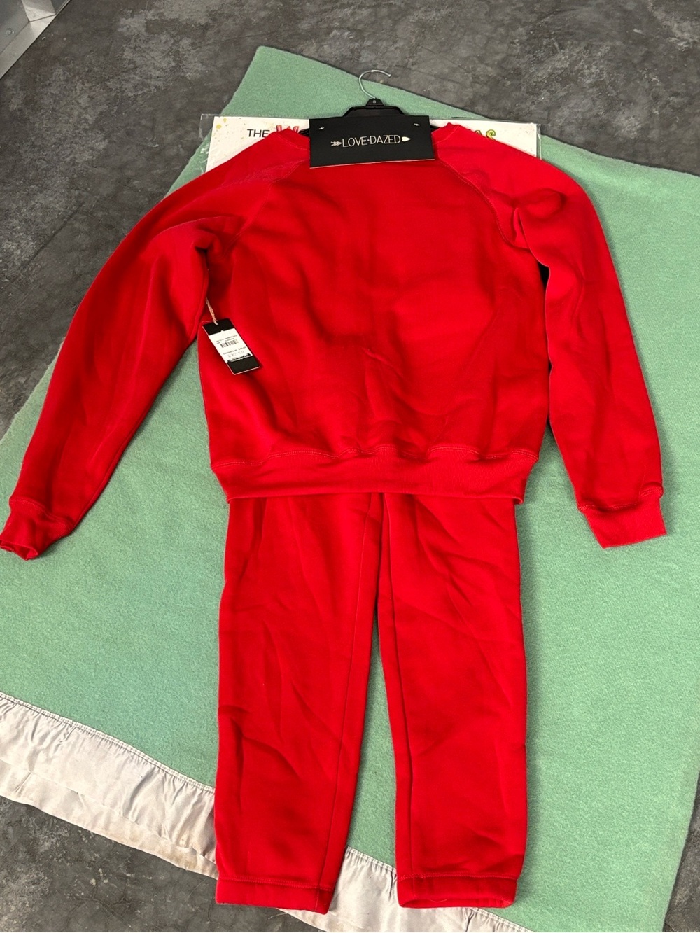 NWT Love Dazed Red "Santa Baby" Holiday 2 pc Sweatshirt & Jogger Set Women’s S